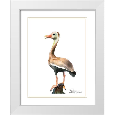Duck White Modern Wood Framed Art Print with Double Matting by Shefranov, Olga