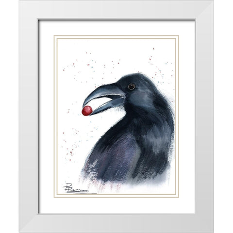 Crow White Modern Wood Framed Art Print with Double Matting by Shefranov, Olga