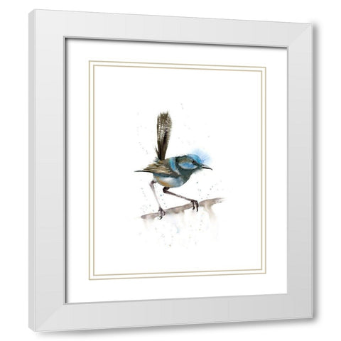Perched Bird III White Modern Wood Framed Art Print with Double Matting by Shefranov, Olga