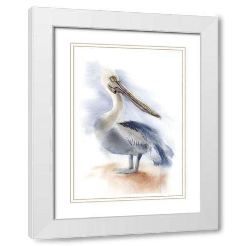 Pelican IV White Modern Wood Framed Art Print with Double Matting by Shefranov, Olga