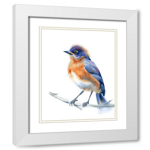 Phoebe White Modern Wood Framed Art Print with Double Matting by Shefranov, Olga