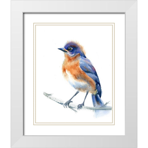 Phoebe White Modern Wood Framed Art Print with Double Matting by Shefranov, Olga