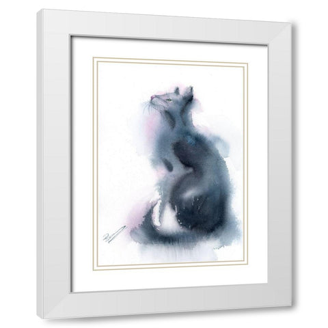 Bella White Modern Wood Framed Art Print with Double Matting by Shefranov, Olga