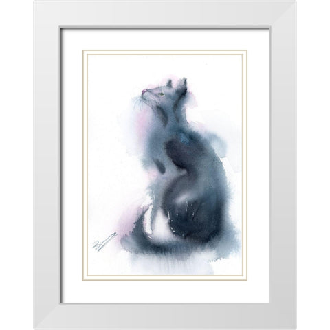 Bella White Modern Wood Framed Art Print with Double Matting by Shefranov, Olga