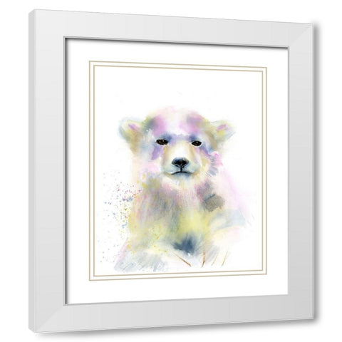 Bear Cub White Modern Wood Framed Art Print with Double Matting by Shefranov, Olga