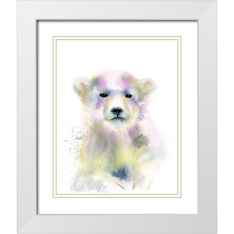 Bear Cub White Modern Wood Framed Art Print with Double Matting by Shefranov, Olga