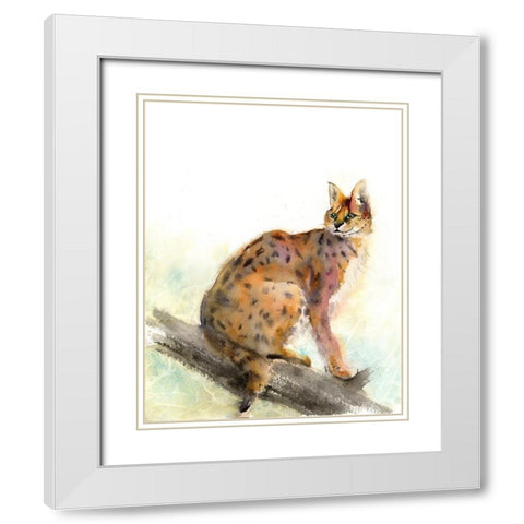 Wild Kit White Modern Wood Framed Art Print with Double Matting by Shefranov, Olga