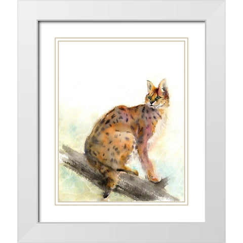 Wild Kit White Modern Wood Framed Art Print with Double Matting by Shefranov, Olga