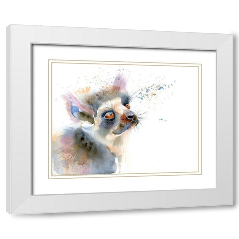 Amber Eyes White Modern Wood Framed Art Print with Double Matting by Shefranov, Olga