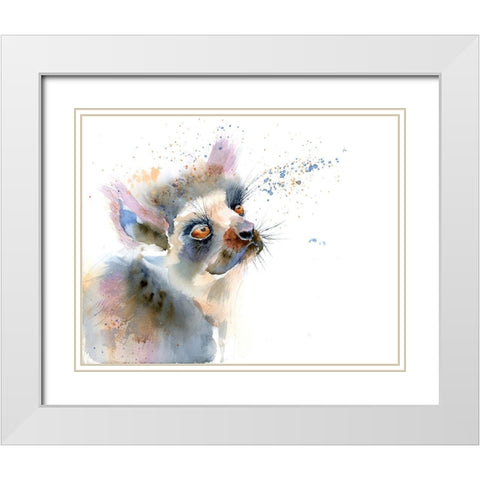 Amber Eyes White Modern Wood Framed Art Print with Double Matting by Shefranov, Olga