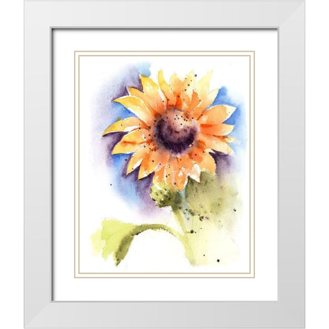 Sunflower I White Modern Wood Framed Art Print with Double Matting by Shefranov, Olga