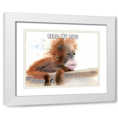 Read My Lips White Modern Wood Framed Art Print with Double Matting by Shefranov, Olga