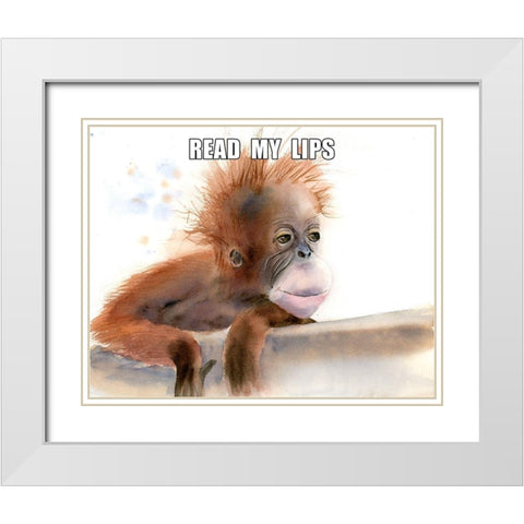 Read My Lips White Modern Wood Framed Art Print with Double Matting by Shefranov, Olga