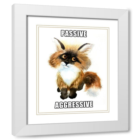 Passive Aggressive White Modern Wood Framed Art Print with Double Matting by Shefranov, Olga