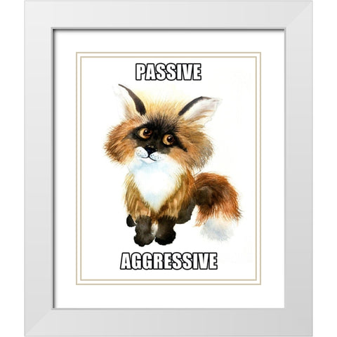Passive Aggressive White Modern Wood Framed Art Print with Double Matting by Shefranov, Olga