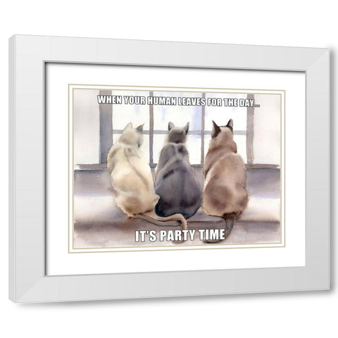 Party Time White Modern Wood Framed Art Print with Double Matting by Shefranov, Olga