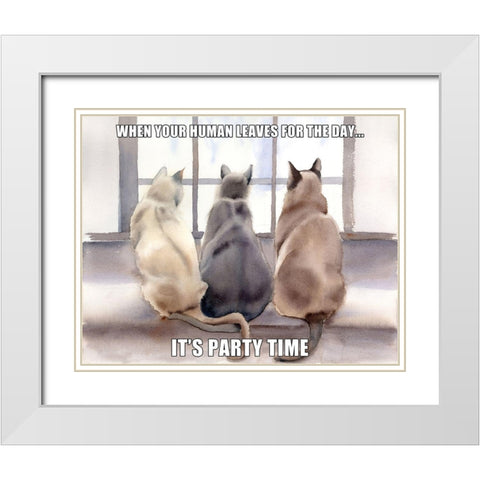 Party Time White Modern Wood Framed Art Print with Double Matting by Shefranov, Olga