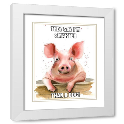 Smarter Than a Dog White Modern Wood Framed Art Print with Double Matting by Shefranov, Olga