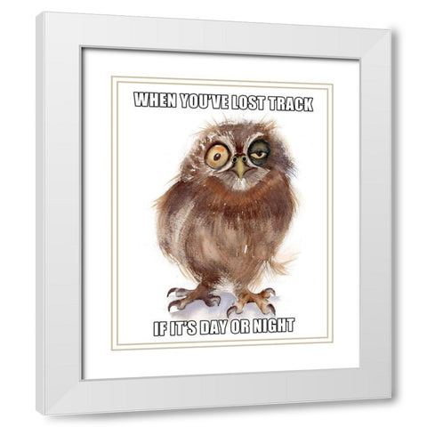 Day or Night White Modern Wood Framed Art Print with Double Matting by Shefranov, Olga