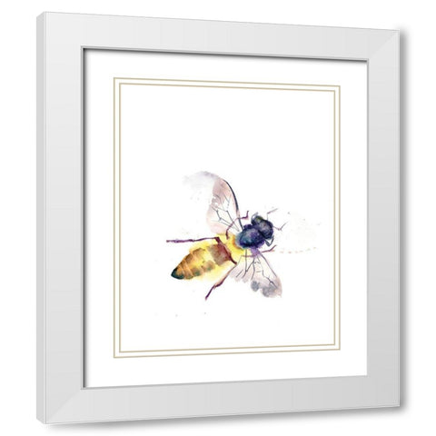 Bee White Modern Wood Framed Art Print with Double Matting by Shefranov, Olga