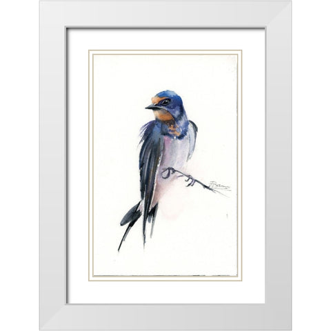 Silence I White Modern Wood Framed Art Print with Double Matting by Shefranov, Olga