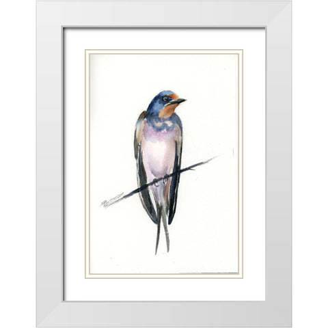 Silence II White Modern Wood Framed Art Print with Double Matting by Shefranov, Olga