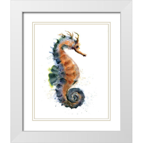 Seahorse I White Modern Wood Framed Art Print with Double Matting by Shefranov, Olga