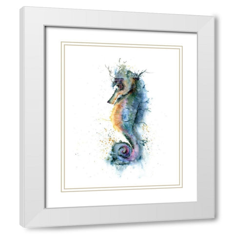 Seahorse II White Modern Wood Framed Art Print with Double Matting by Shefranov, Olga