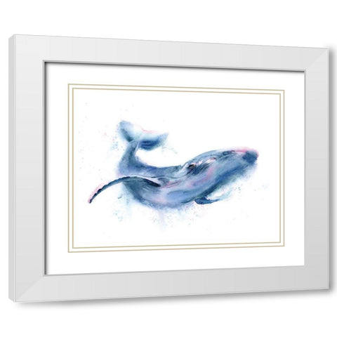 Whale White Modern Wood Framed Art Print with Double Matting by Shefranov, Olga