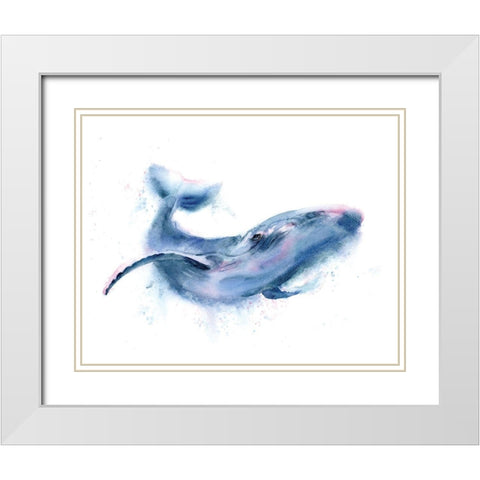 Whale White Modern Wood Framed Art Print with Double Matting by Shefranov, Olga