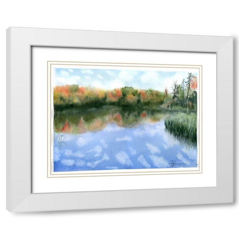 Lake White Modern Wood Framed Art Print with Double Matting by Shefranov, Olga
