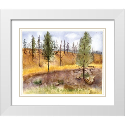 Lodge Landscape White Modern Wood Framed Art Print with Double Matting by Shefranov, Olga