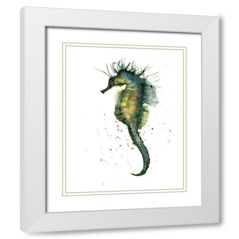 Seahorse II White Modern Wood Framed Art Print with Double Matting by Shefranov, Olga