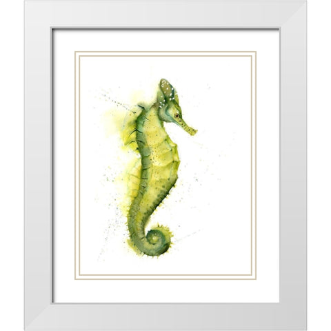 Seahorse III White Modern Wood Framed Art Print with Double Matting by Shefranov, Olga