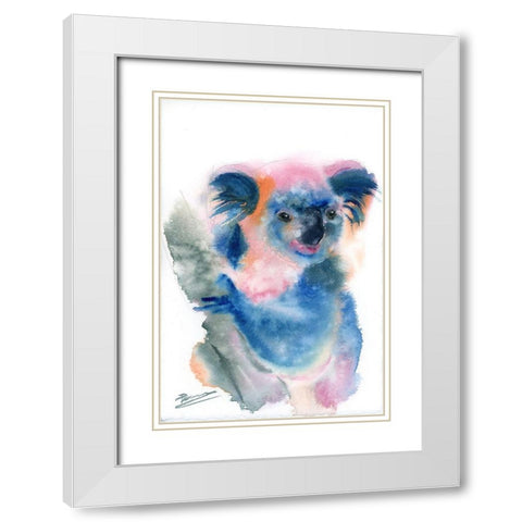 Blue Koala White Modern Wood Framed Art Print with Double Matting by Shefranov, Olga