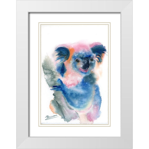 Blue Koala White Modern Wood Framed Art Print with Double Matting by Shefranov, Olga