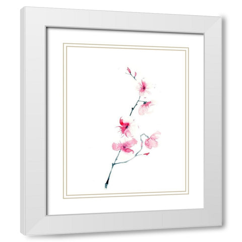 Cherry Blossom White Modern Wood Framed Art Print with Double Matting by Shefranov, Olga
