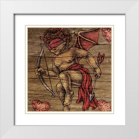 Blind Love White Modern Wood Framed Art Print with Double Matting by BoMo