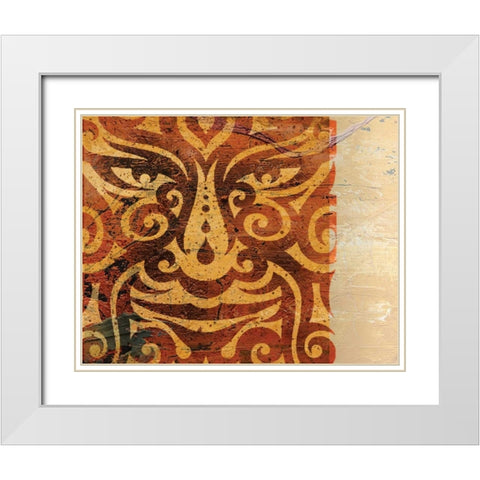 Lioness White Modern Wood Framed Art Print with Double Matting by BoMo