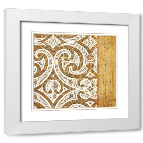 Paisley White Modern Wood Framed Art Print with Double Matting by BoMo