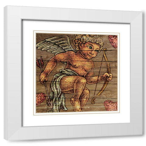 Cupids Arrow White Modern Wood Framed Art Print with Double Matting by BoMo