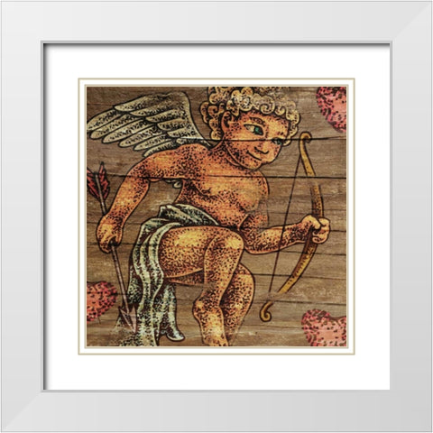 Cupids Arrow White Modern Wood Framed Art Print with Double Matting by BoMo