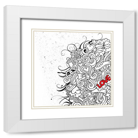 Love Flair White Modern Wood Framed Art Print with Double Matting by BoMo