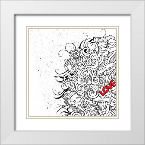 Love Flair White Modern Wood Framed Art Print with Double Matting by BoMo