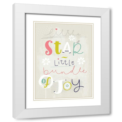 Little Star White Modern Wood Framed Art Print with Double Matting by P.S. Art Studios