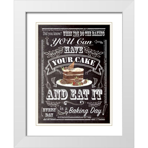 Have Your Cake White Modern Wood Framed Art Print with Double Matting by P.S. Art Studios