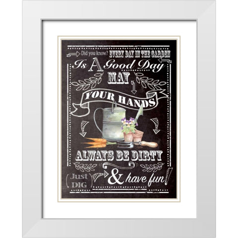 Always Be Dirty White Modern Wood Framed Art Print with Double Matting by P.S. Art Studios