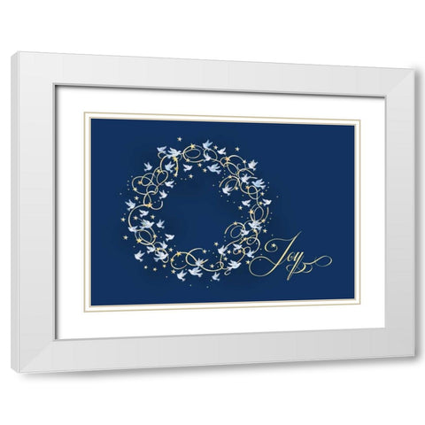 Joy White Modern Wood Framed Art Print with Double Matting by P.S. Art Studios