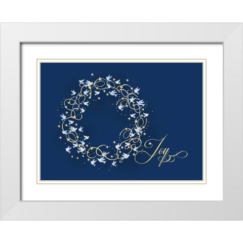 Joy White Modern Wood Framed Art Print with Double Matting by P.S. Art Studios