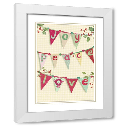 Joy, Peace, Love White Modern Wood Framed Art Print with Double Matting by P.S. Art Studios